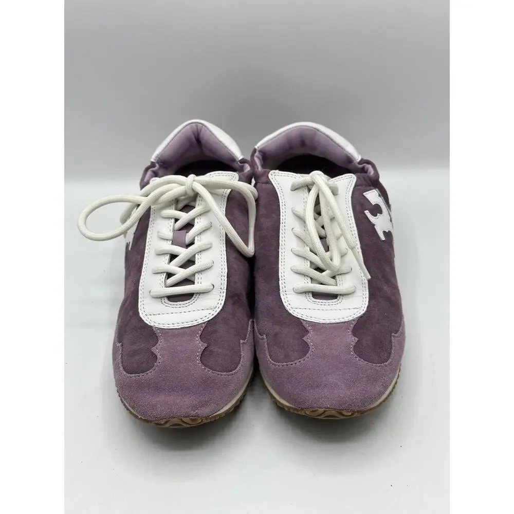 TORY BURCH Tory Lilac Low Top Suede Sneakers Purple Sz 7.5 $269